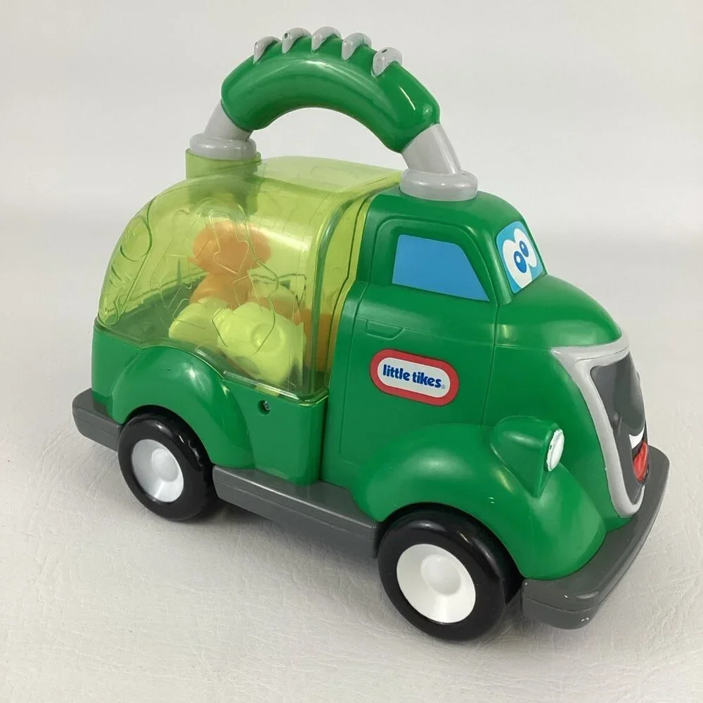 Little Tikes Pop Haulers Recycle Truck Push Pop Along Vehicle Toddler Toy Green